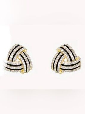 Rhinestone Enamel Drop Earrings*